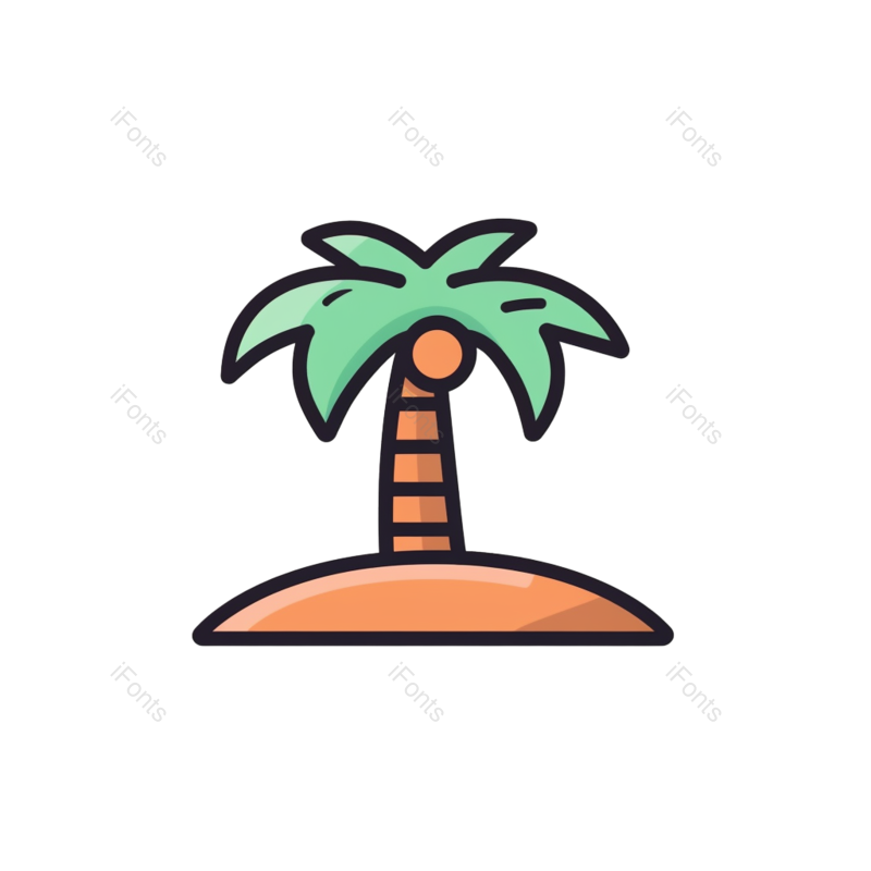 卡通图片,户外元素,树木PNG,夏天免抠素材